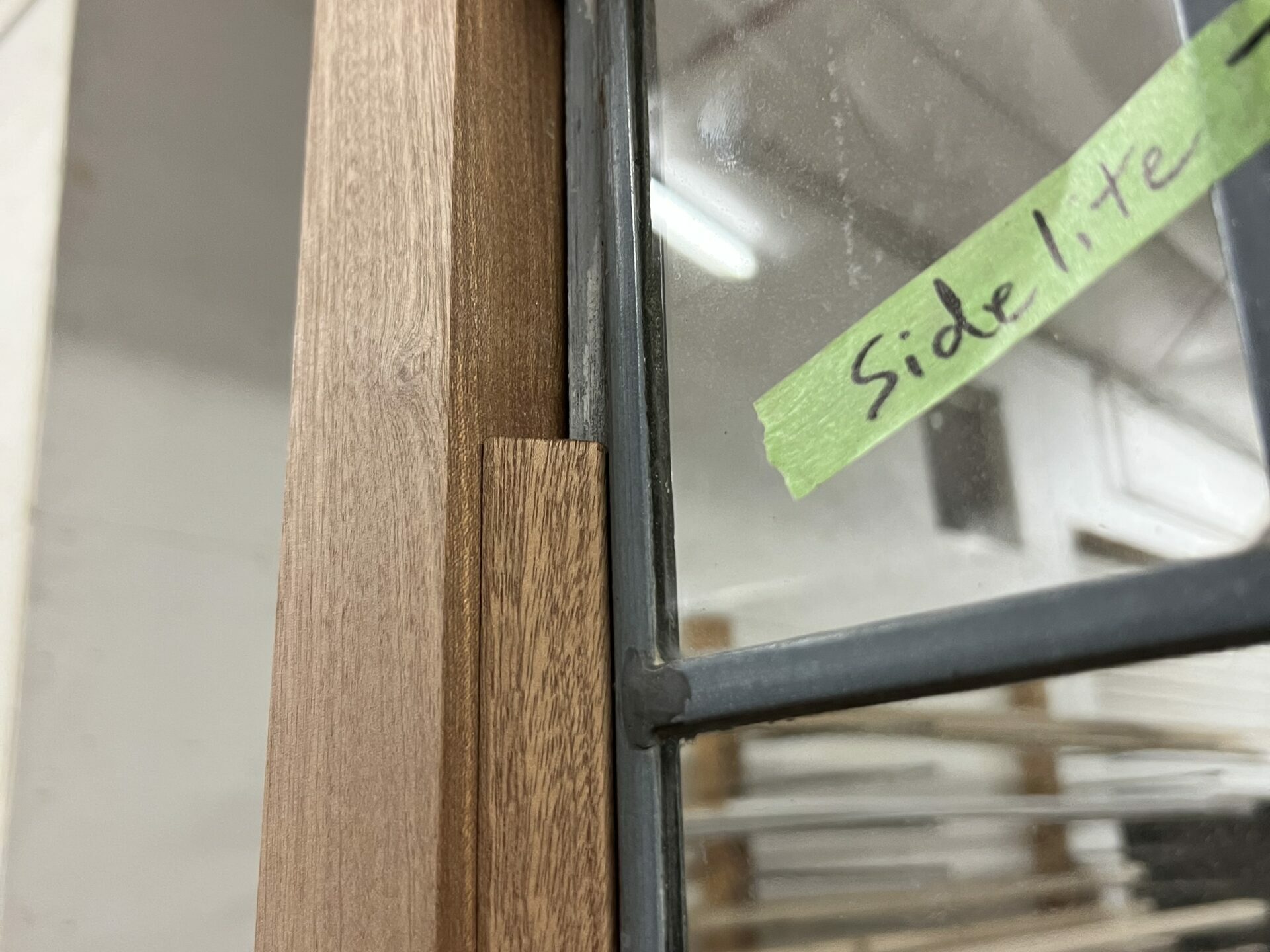 University Door Sidelite Showing Placement of Glass Stop