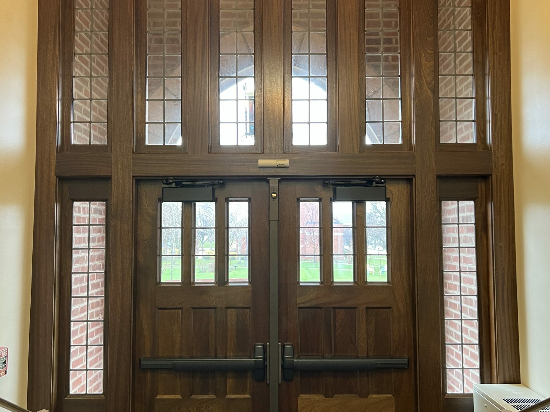 University Entry Doors Installed - Interior View